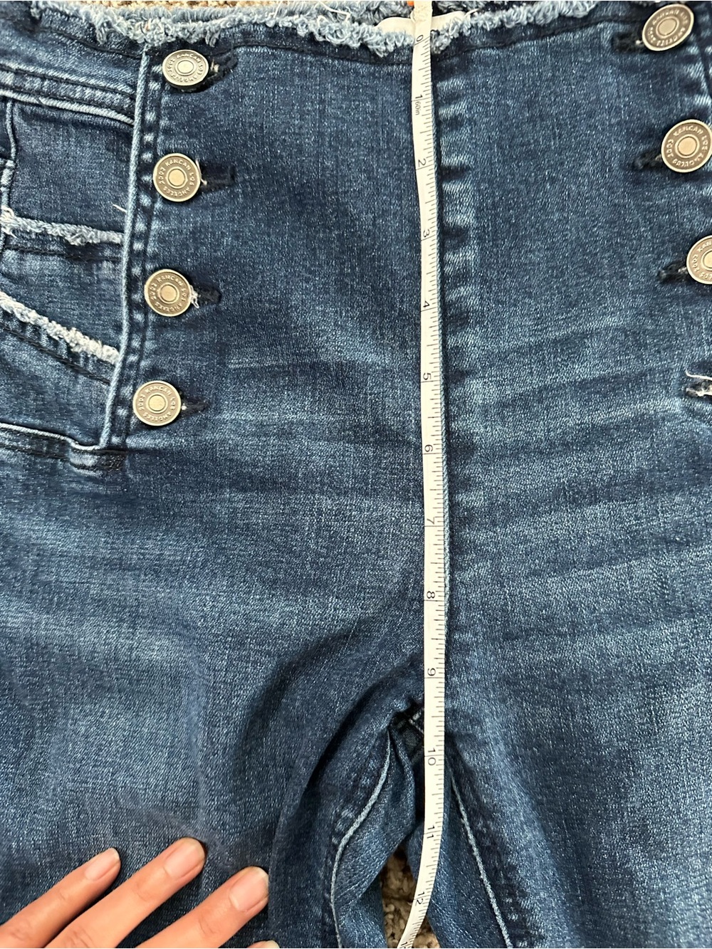 KanCan Dark Navy High-Waist Sailor Style Flare Jeans - Picture 7 of 9